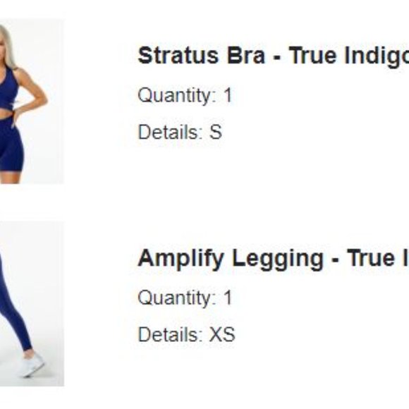 Alphalete Set - Stratus Bra and Amplify Leggings - True Indigo - XS and Small - Picture 7 of 7